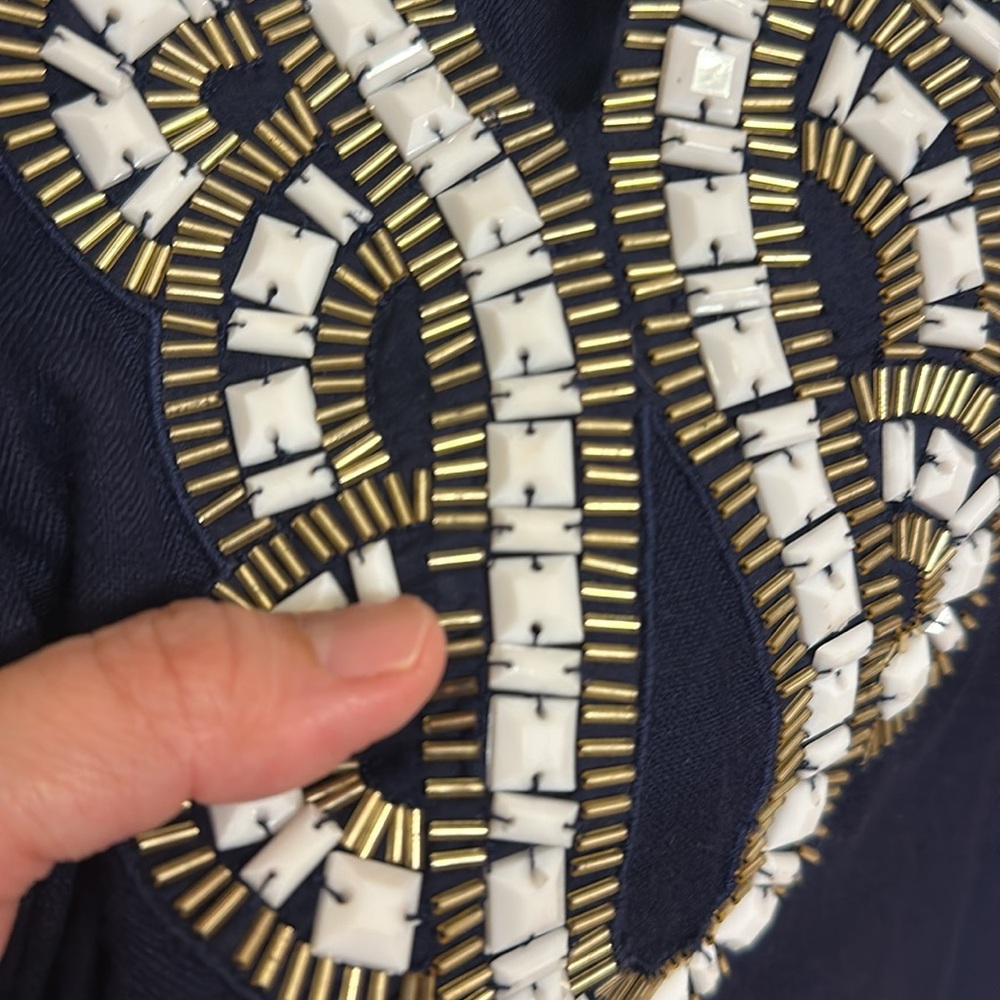 Lily Pulitzer | Navy Embellished Top Small - Picture 8 of 8